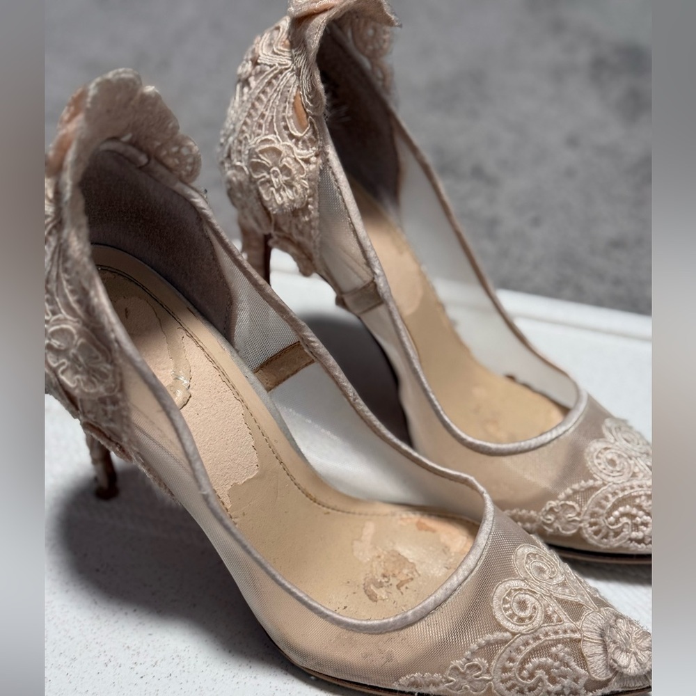 Vince Camuto - Imagine Collection Lace Heels with sole shield embedded